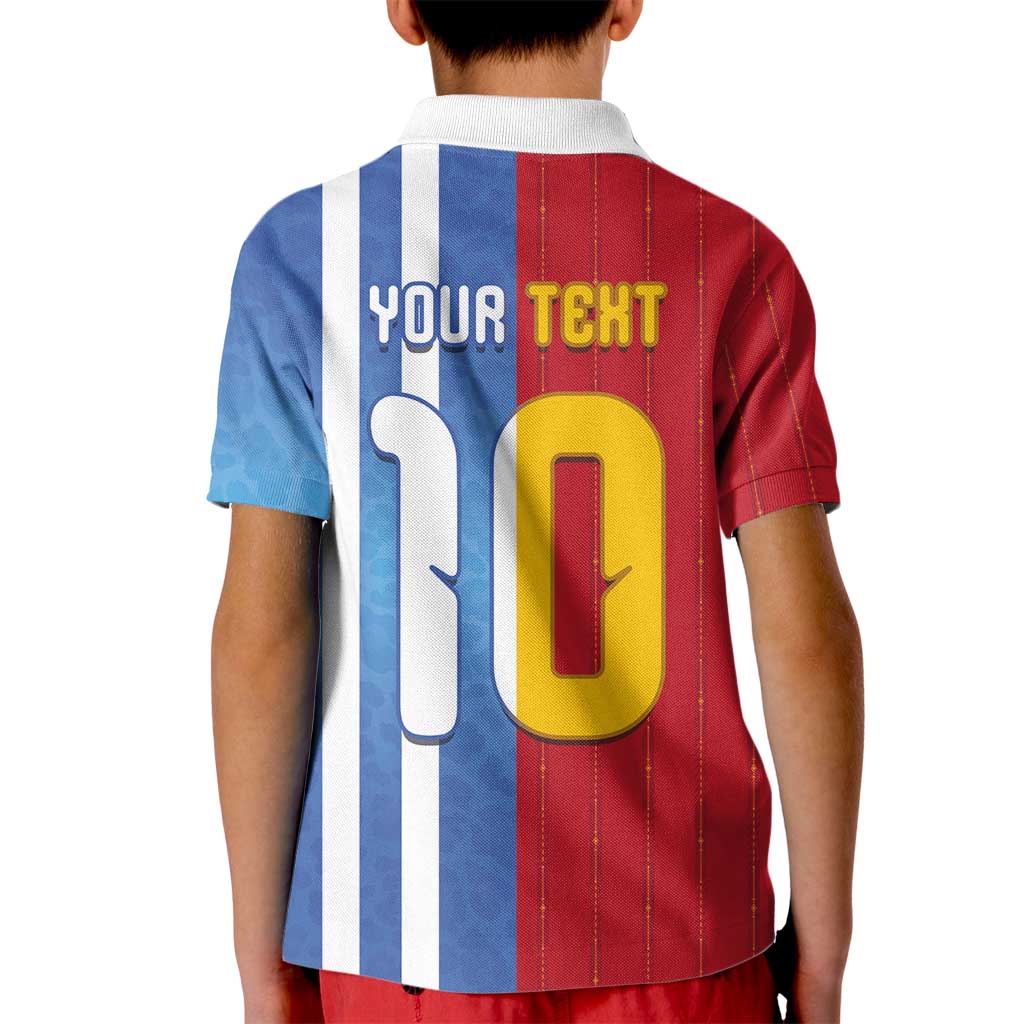 Custom Argentina and Spain Football Mashup Kid Polo Shirt Final 2026