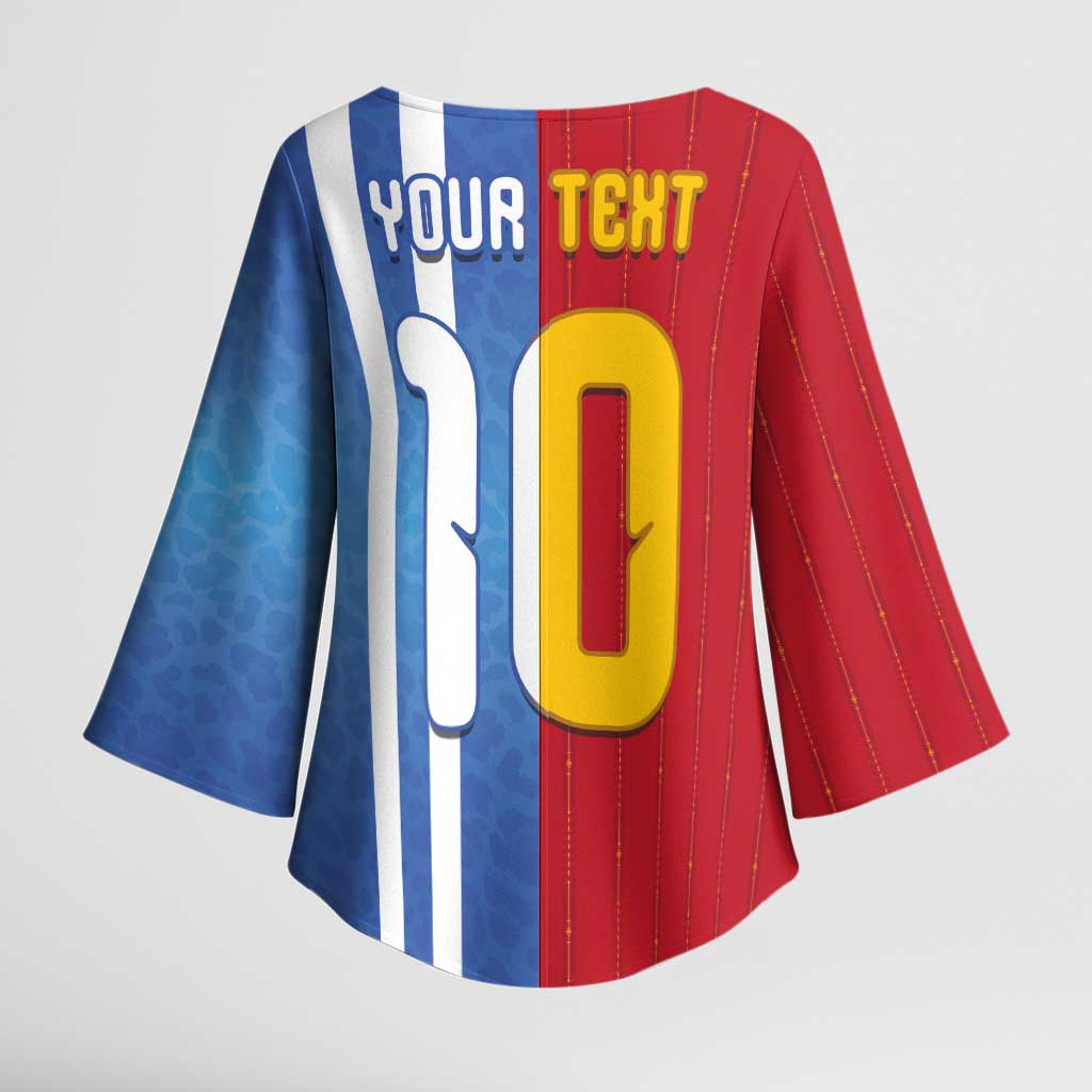 Custom Argentina and Spain Football Mashup Kimono Sleeve Blouse Final 2026