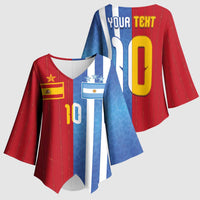 Custom Argentina and Spain Football Mashup Kimono Sleeve Blouse Final 2026