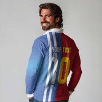 Custom Argentina and Spain Football Mashup Long Sleeve Polo Shirt Final 2026