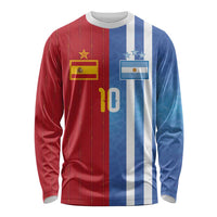 Custom Argentina and Spain Football Mashup Long Sleeve Shirt Final 2026