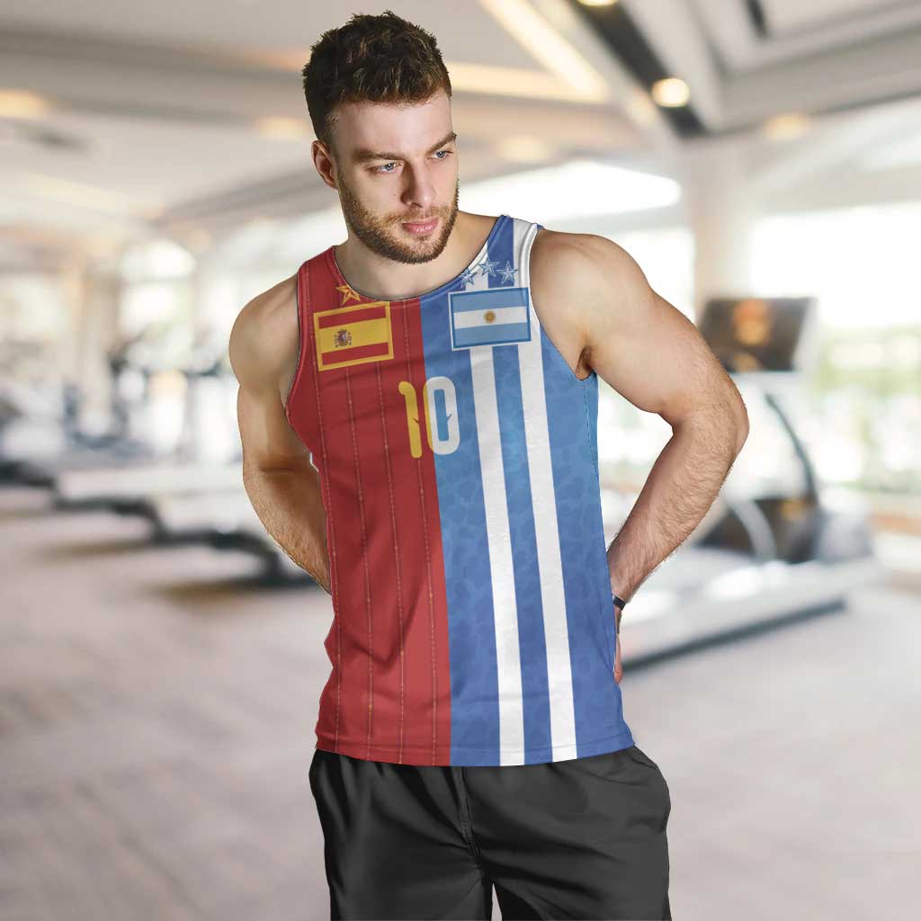 Custom Argentina and Spain Football Mashup Men Tank Top Final 2026