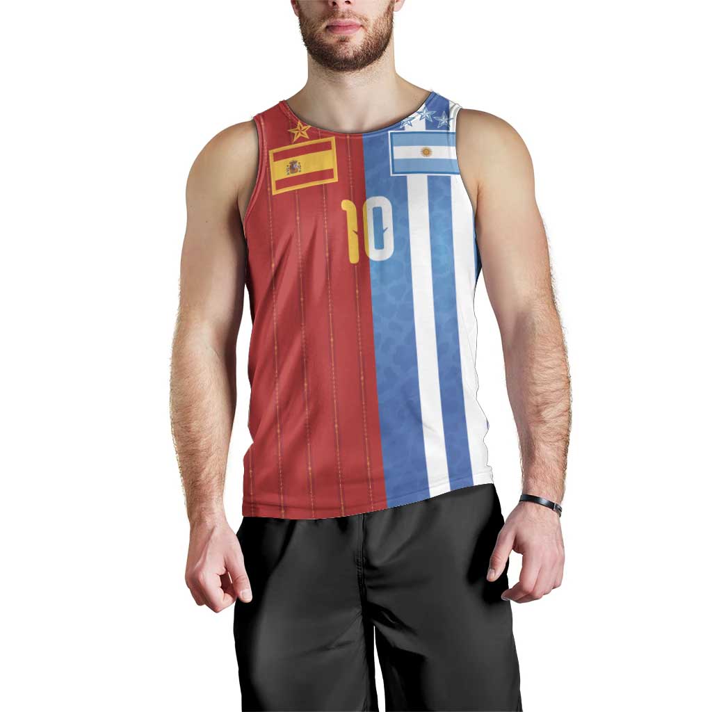 Custom Argentina and Spain Football Mashup Men Tank Top Final 2026