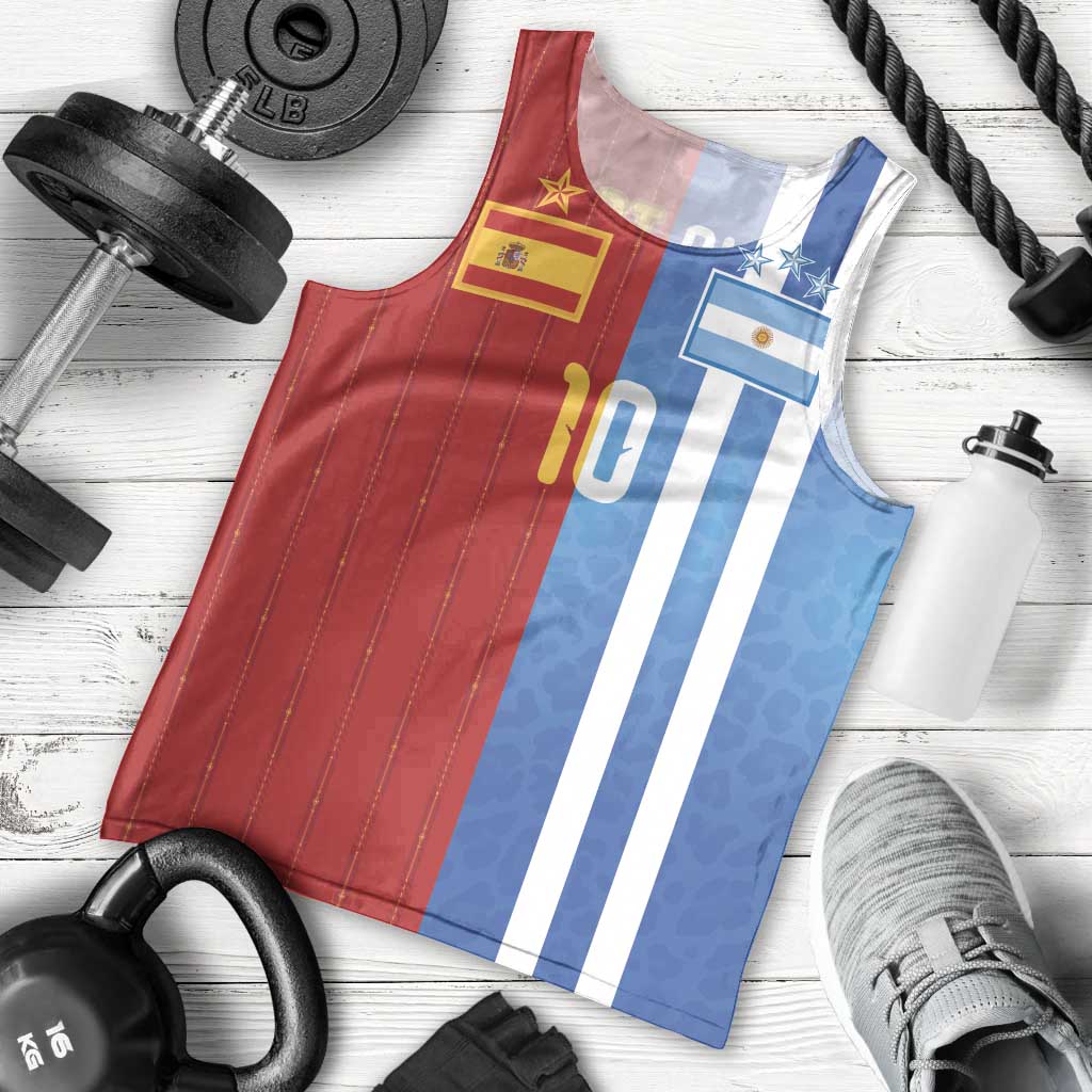 Custom Argentina and Spain Football Mashup Men Tank Top Final 2026