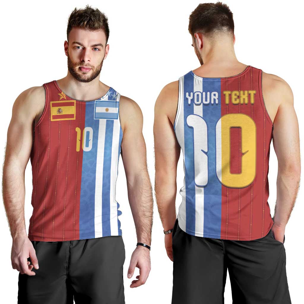 Custom Argentina and Spain Football Mashup Men Tank Top Final 2026