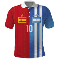 Custom Argentina and Spain Football Mashup Polo Shirt Final 2026