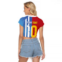Custom Argentina and Spain Football Mashup Raglan Cropped T Shirt Final 2026