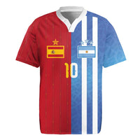 Custom Argentina and Spain Football Mashup Rugby Jersey Final 2026