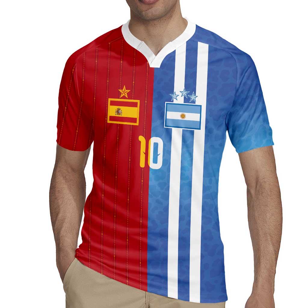 Custom Argentina and Spain Football Mashup Rugby Jersey Final 2026