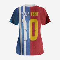 Custom Argentina and Spain Football Mashup Scrub Top Final 2026
