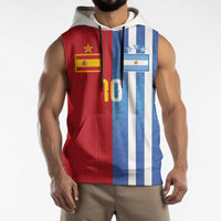 Custom Argentina and Spain Football Mashup Sleeveless Hoodie Final 2026