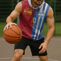 Custom Argentina and Spain Football Mashup Sleeveless Hoodie Final 2026