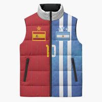 Custom Argentina and Spain Football Mashup Sleeveless Puffer Jacket Final 2026