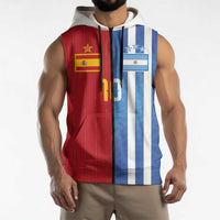 Custom Argentina and Spain Football Mashup Sleeveless Zip Hoodie Final 2026