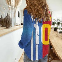 Custom Argentina and Spain Football Mashup Women Casual Shirt Final 2026