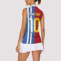 Custom Argentina and Spain Football Mashup Women Sleeveless Polo Shirt Final 2026