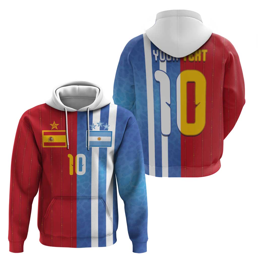 Custom Argentina and Spain Football Mashup Zip Hoodie Final 2026