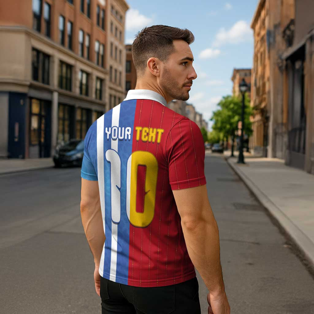 Custom Argentina and Spain Football Mashup Zipper Polo Shirt Final 2026