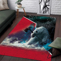 Greenland Area Rug Polar Bear Warrior Fight for Kalaallit Nunaat