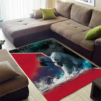 Greenland Area Rug Polar Bear Warrior Fight for Kalaallit Nunaat