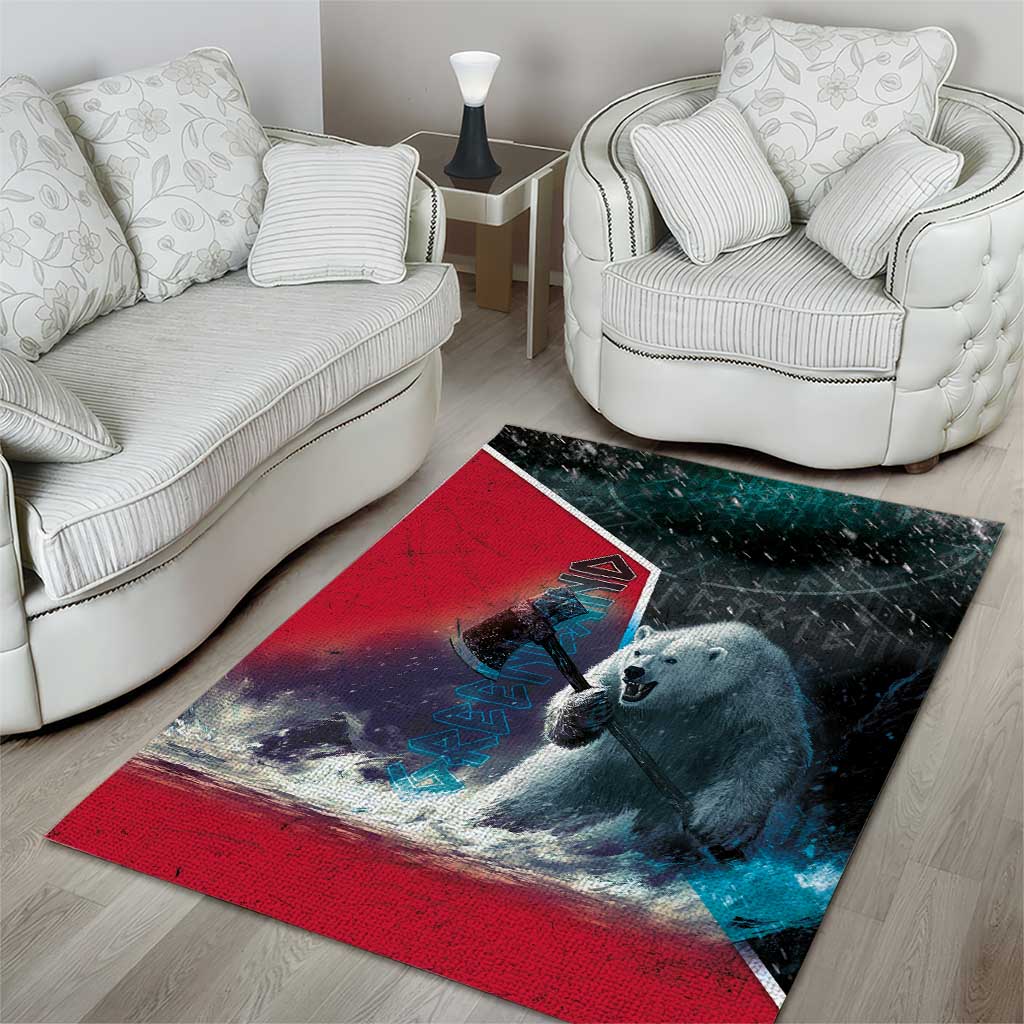 Greenland Area Rug Polar Bear Warrior Fight for Kalaallit Nunaat