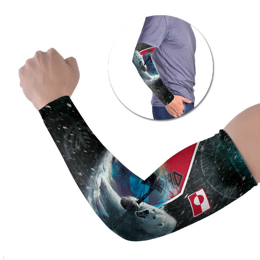 Personalized Greenland Arm Sleeves Polar Bear Warrior Fight for Kalaallit Nunaat