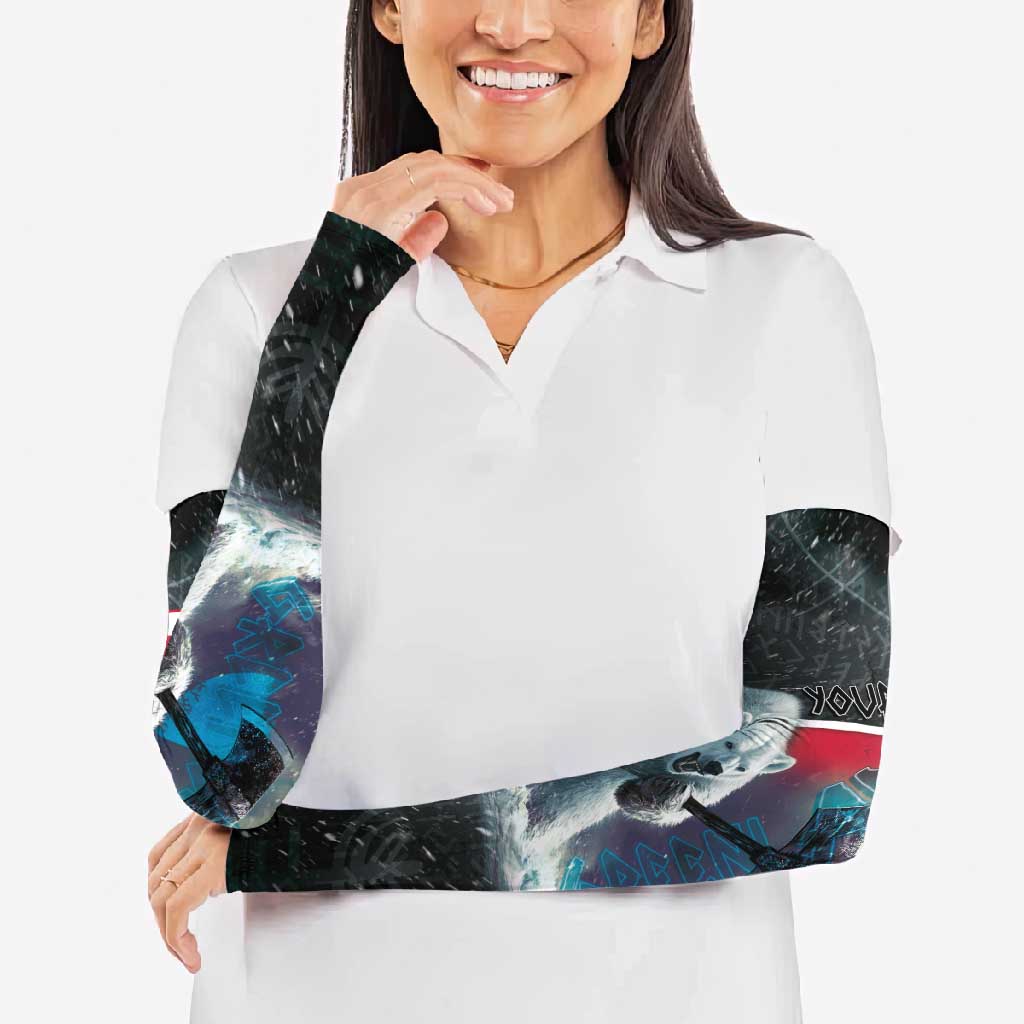 Personalized Greenland Arm Sleeves Polar Bear Warrior Fight for Kalaallit Nunaat