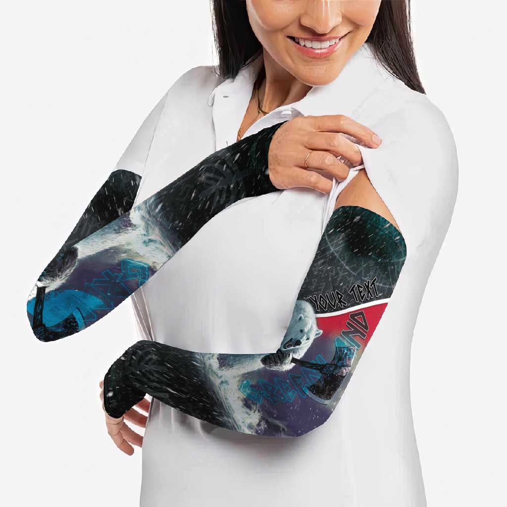 Personalized Greenland Arm Sleeves Polar Bear Warrior Fight for Kalaallit Nunaat
