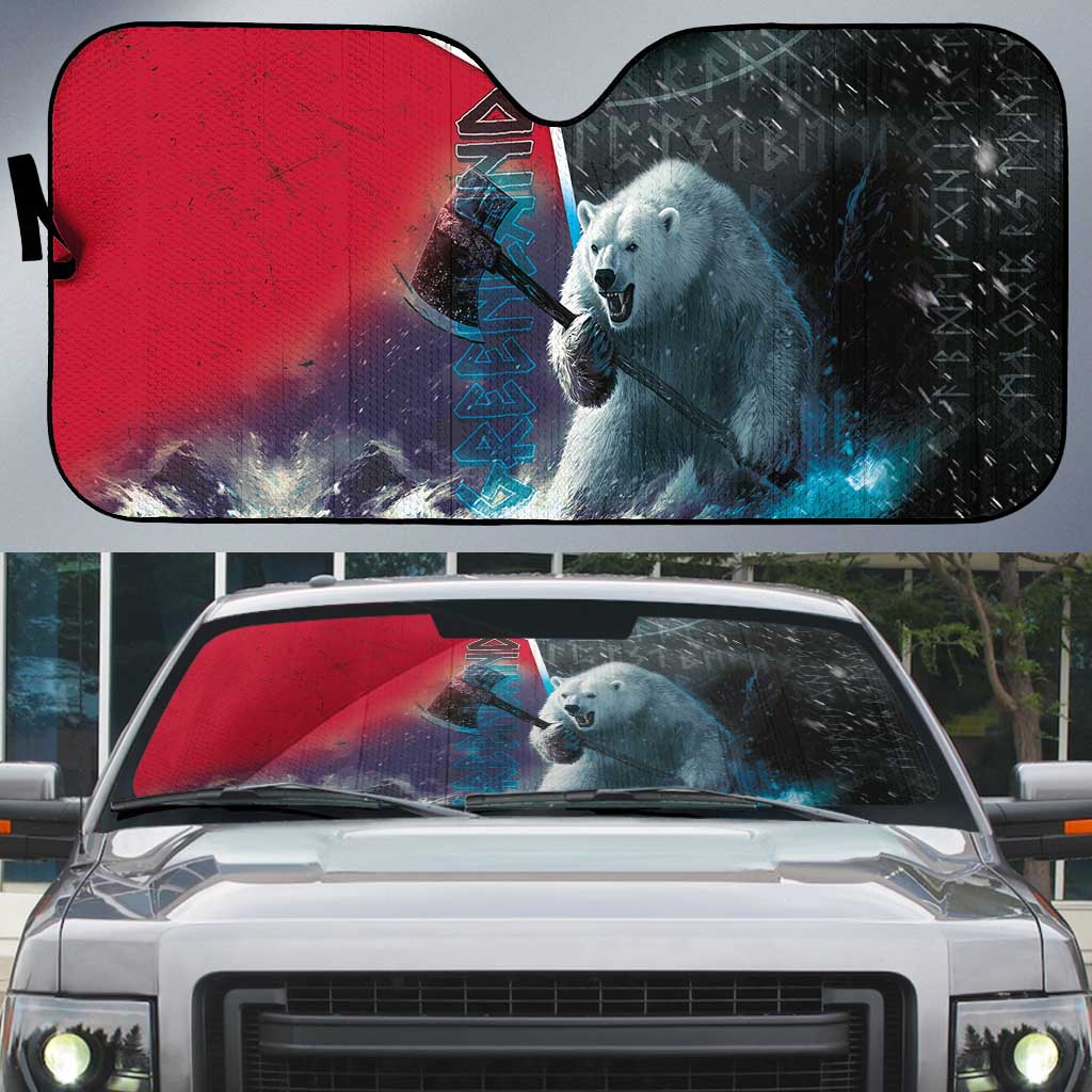 Greenland Auto Sun Shade Polar Bear Warrior Fight for Kalaallit Nunaat