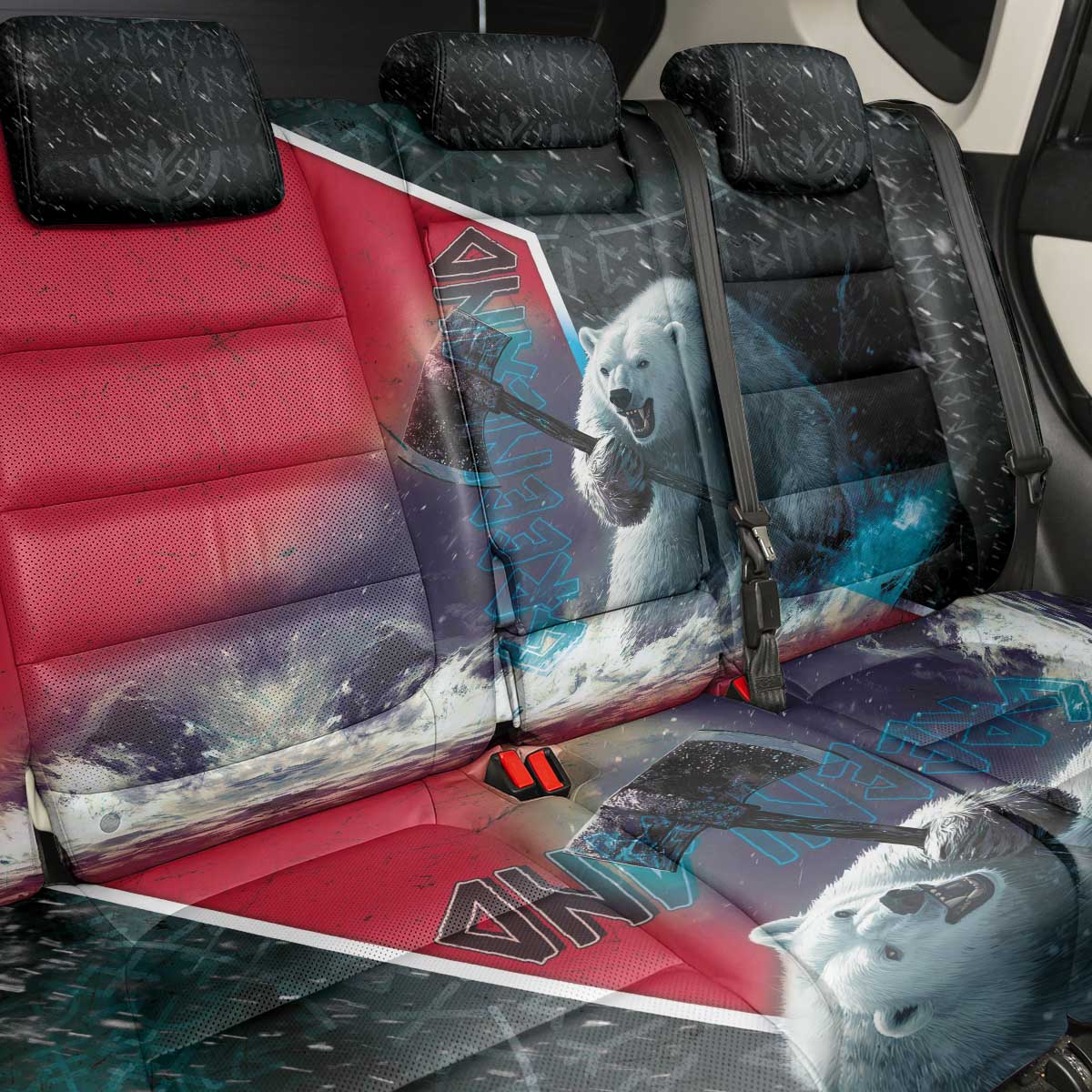 Greenland Back Car Seat Cover Polar Bear Warrior Fight for Kalaallit Nunaat