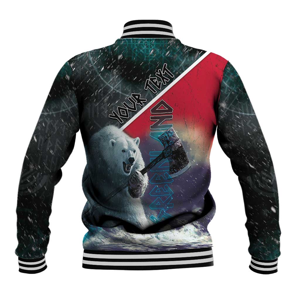 Personalized Greenland Baseball Jacket Polar Bear Warrior Fight for Kalaallit Nunaat