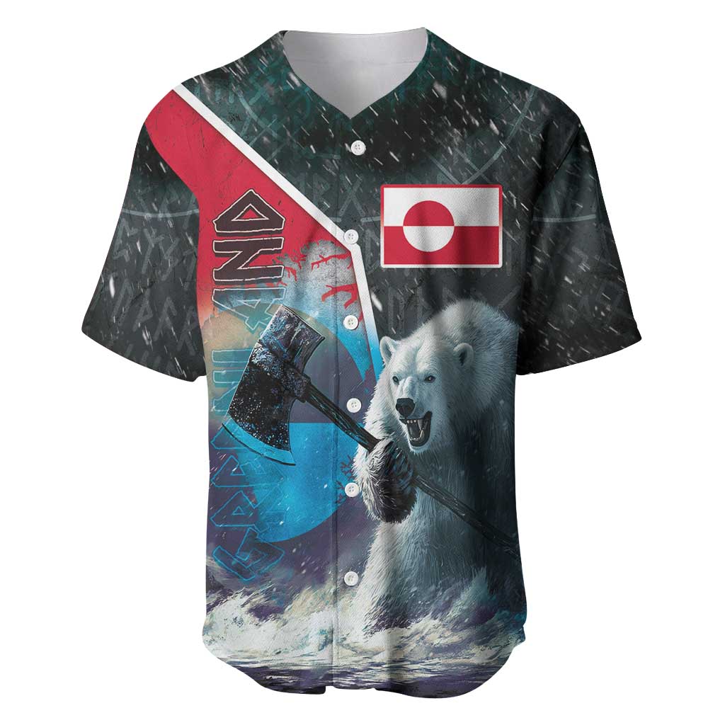 Personalized Greenland Baseball Jersey Polar Bear Warrior Fight for Kalaallit Nunaat