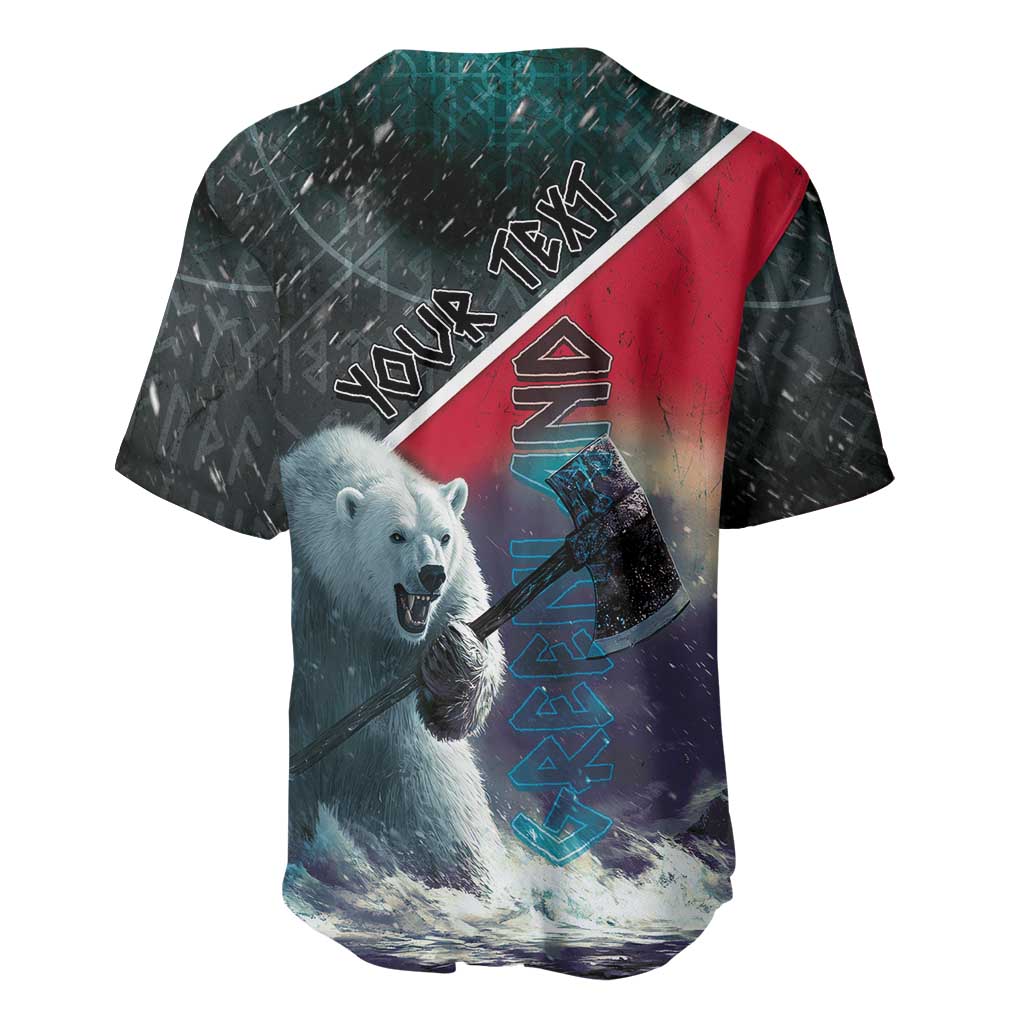 Personalized Greenland Baseball Jersey Polar Bear Warrior Fight for Kalaallit Nunaat