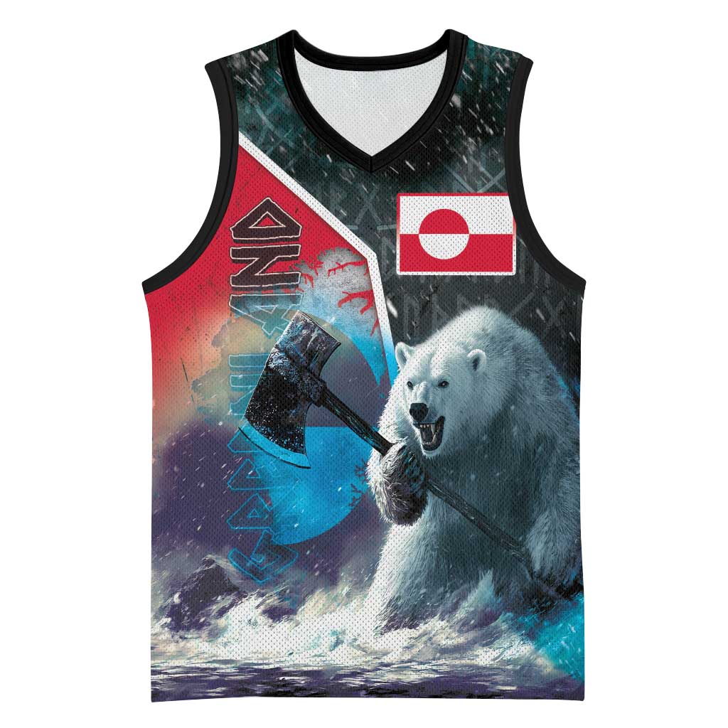 Personalized Greenland Basketball Jersey Polar Bear Warrior Fight for Kalaallit Nunaat