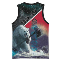 Personalized Greenland Basketball Jersey Polar Bear Warrior Fight for Kalaallit Nunaat
