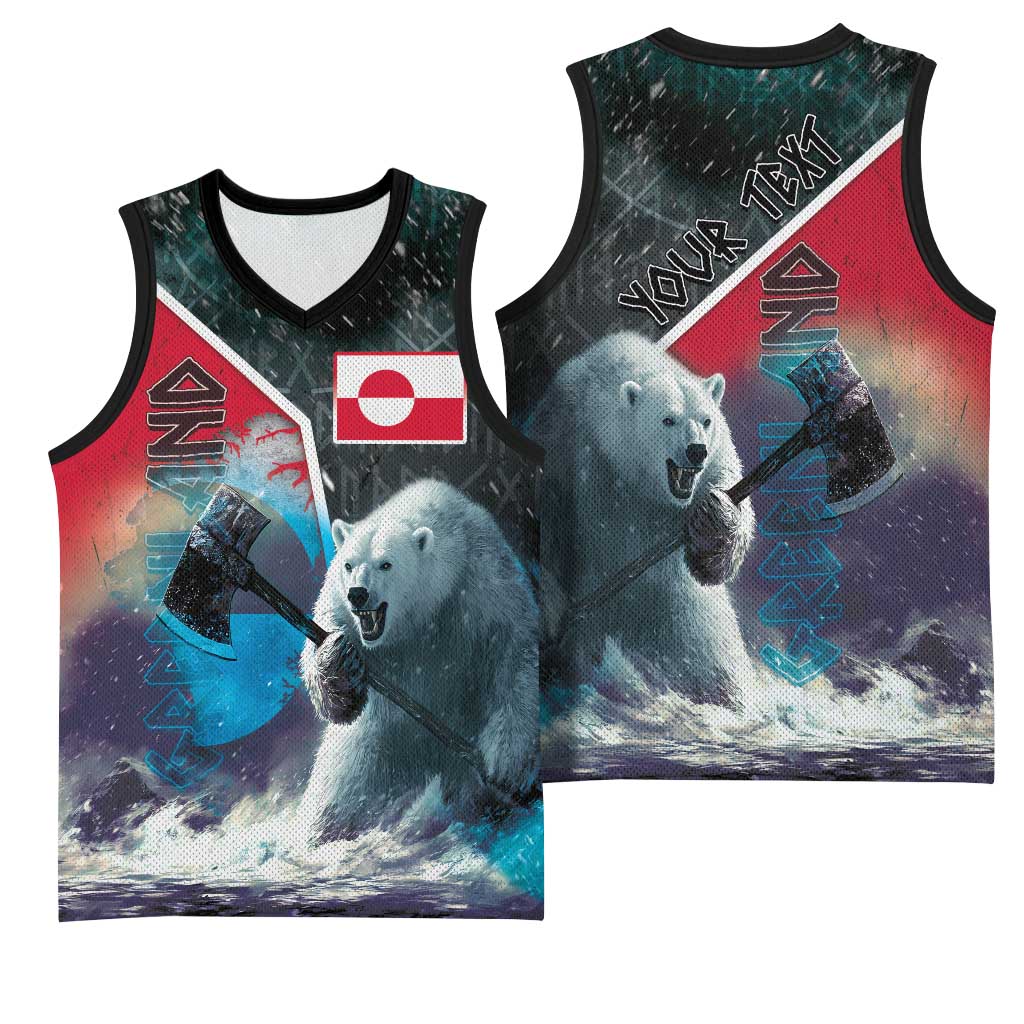 Personalized Greenland Basketball Jersey Polar Bear Warrior Fight for Kalaallit Nunaat