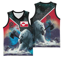 Personalized Greenland Basketball Jersey Polar Bear Warrior Fight for Kalaallit Nunaat