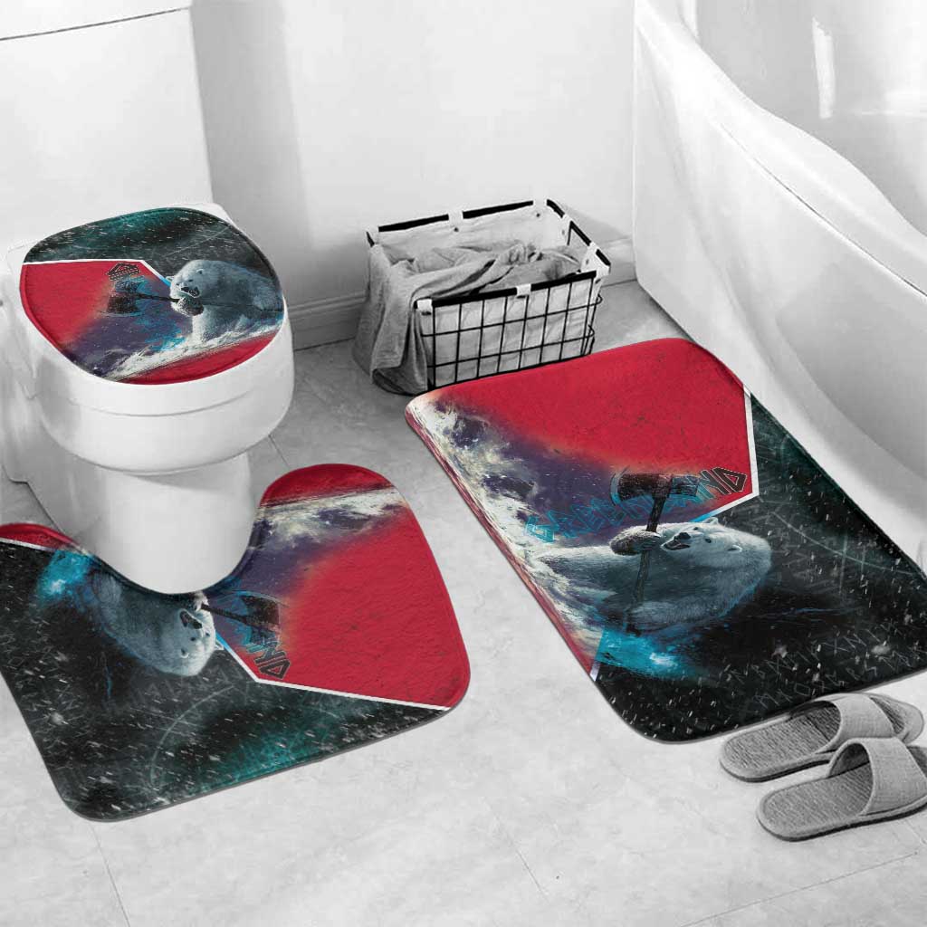 Greenland Bathroom Set Polar Bear Warrior Fight for Kalaallit Nunaat