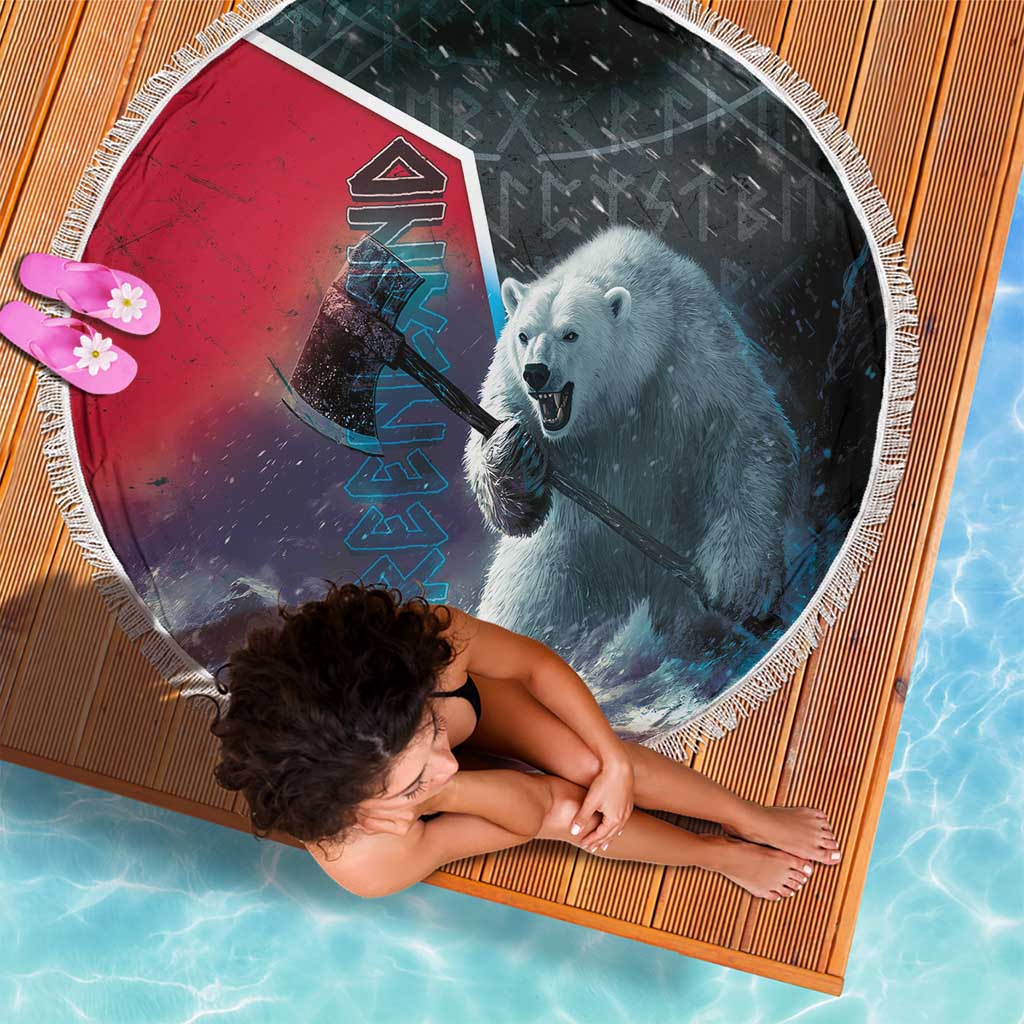 Greenland Beach Blanket Polar Bear Warrior Fight for Kalaallit Nunaat