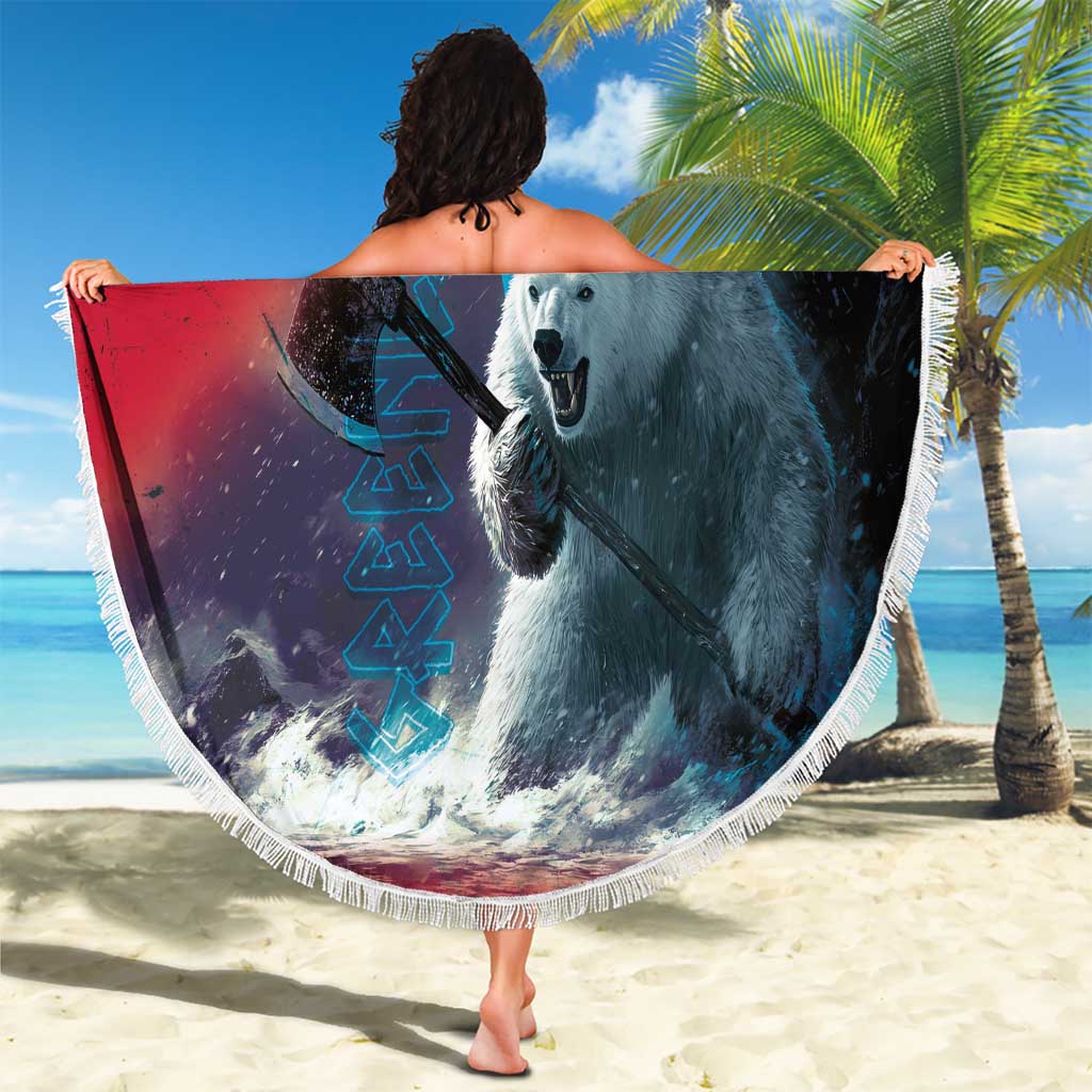 Greenland Beach Blanket Polar Bear Warrior Fight for Kalaallit Nunaat