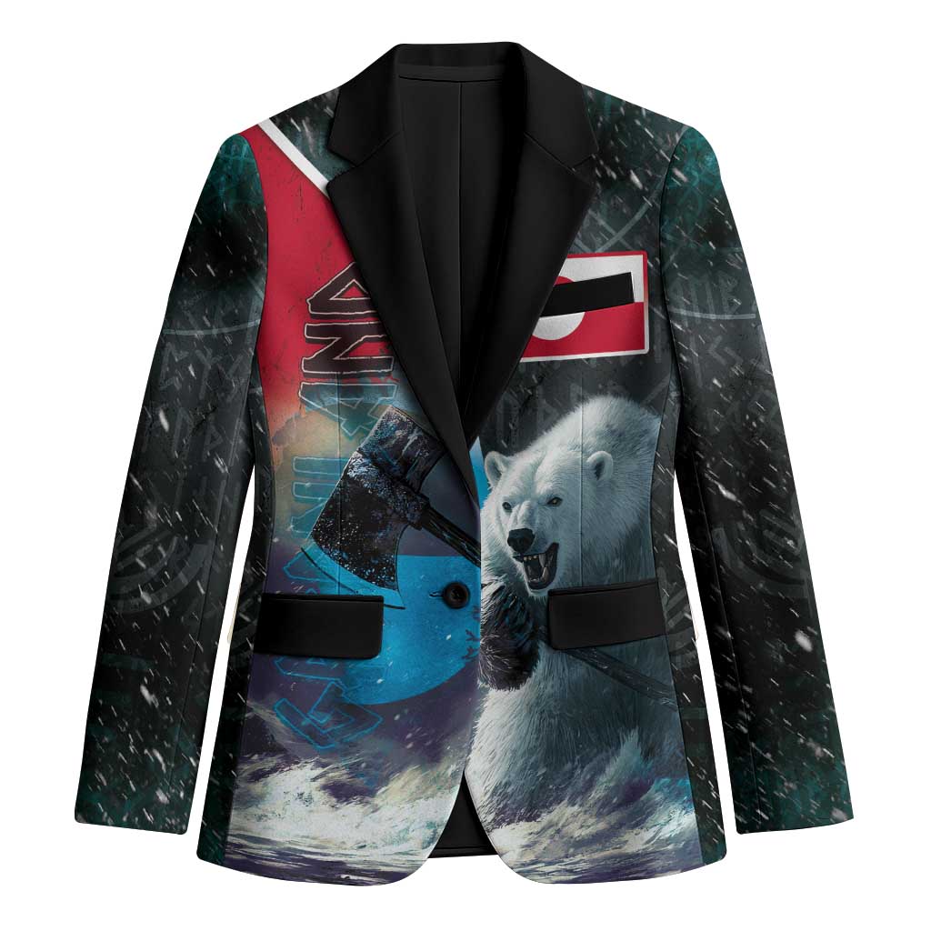 Personalized Greenland Blazer Polar Bear Warrior Fight for Kalaallit Nunaat
