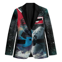 Personalized Greenland Blazer Polar Bear Warrior Fight for Kalaallit Nunaat
