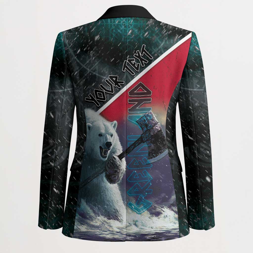Personalized Greenland Blazer Polar Bear Warrior Fight for Kalaallit Nunaat