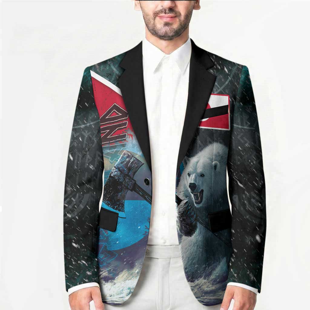 Personalized Greenland Blazer Polar Bear Warrior Fight for Kalaallit Nunaat