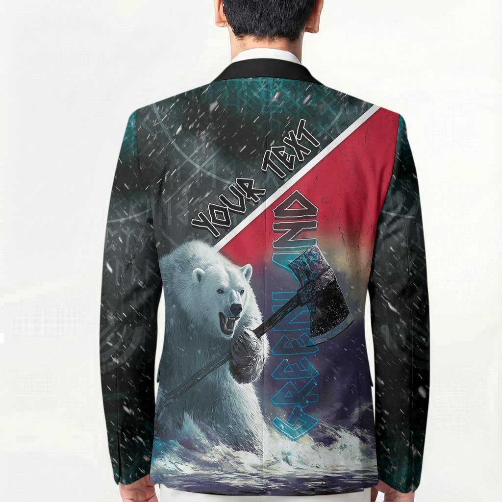 Personalized Greenland Blazer Polar Bear Warrior Fight for Kalaallit Nunaat