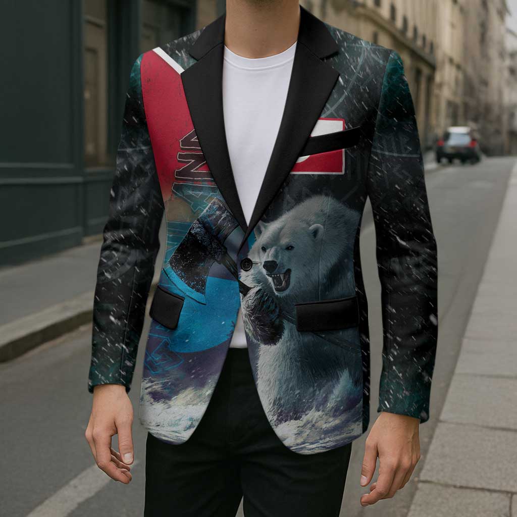 Personalized Greenland Blazer Polar Bear Warrior Fight for Kalaallit Nunaat