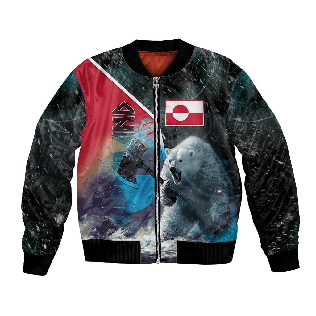 Personalized Greenland Bomber Jacket Polar Bear Warrior Fight for Kalaallit Nunaat