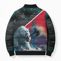 Personalized Greenland Bomber Puffer Jacket Polar Bear Warrior Fight for Kalaallit Nunaat