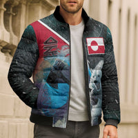 Personalized Greenland Bomber Puffer Jacket Polar Bear Warrior Fight for Kalaallit Nunaat