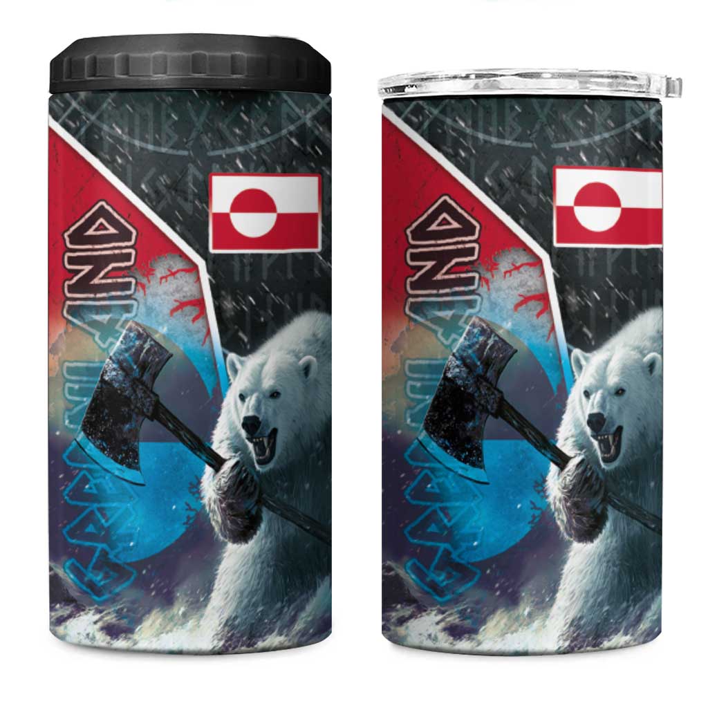 Greenland 4 in 1 Can Cooler Tumbler Polar Bear Warrior Fight for Kalaallit Nunaat